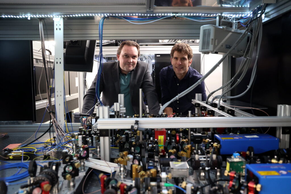Shannon Whitlock and Tom Bienaimé in the EQM Lab